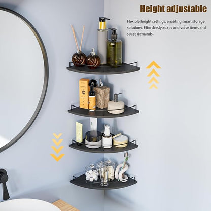 Corner Shelf Wall Mount, Floating Corner Shelves, Rustic Wood Wall Storage - Image 4