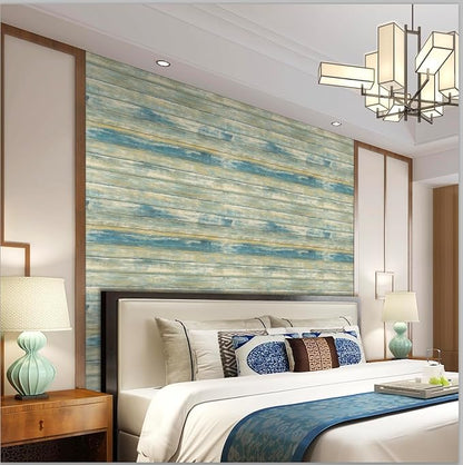 practicalWs 35.4''x 118'' Distressed Wood Wallpaper Self-Adhesive Peel and - Image 2