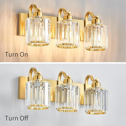 3-Light Gold Bathroom Light Fixtures, Modern Bathroom Vanity Lights Fixture - Image 5