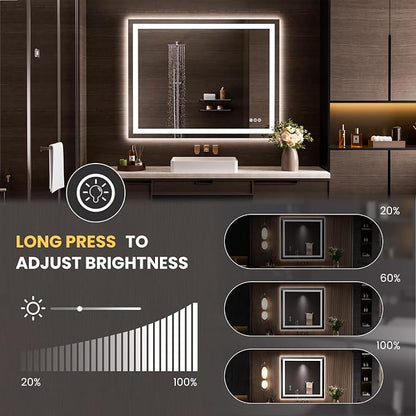 LOAAO 50"x40" LED Bathroom Mirror - Image 3