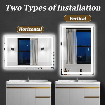 LED Bathroom Mirror, Backlit + Front Lit, 3 Color Modes, Memory Function - Image 6