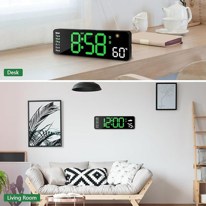Digital Wall Clock with Remote Control, Large Display Plug in LED Digital Alarm - Image 6