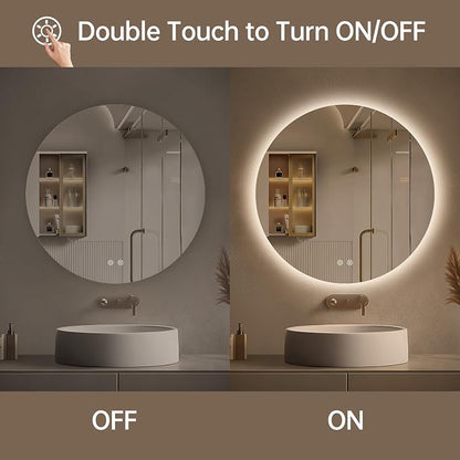 LOVESPEJO 30 Inch Round Backlit Bathroom Mirror - Image 4