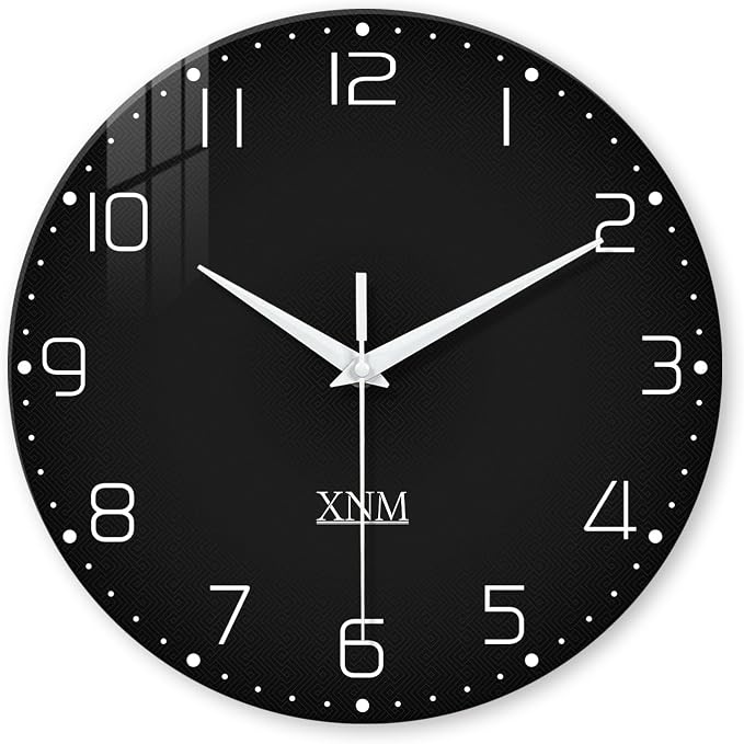 XNM Black Wall Clock Round 24 Inch Battery Operated Silent Wall Clock by XNMwallclock