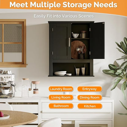 VINGLI Bathroom Wall Cabinet, Adjustable Hanging Storage Organizer Over Toilet - Image 5
