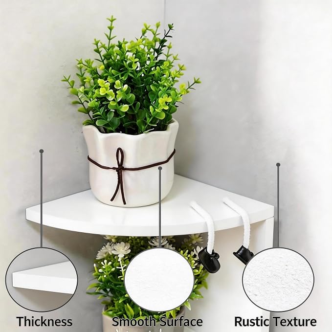 No-Drill Corner Shelf Wall Mount, 7-Tier Floating Corner Bookshelf - Image 6