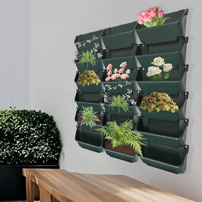 Vertical Wall Planter with 18 Pots, Hanging Garden Plant Flowerpot Holder - Image 3