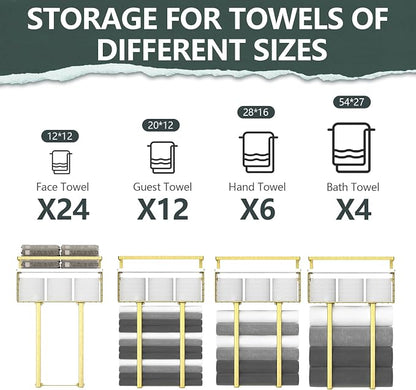 Towel Racks for Bathroom, Bathroom Shelf Over Toilet, Floating Shelves - Image 6