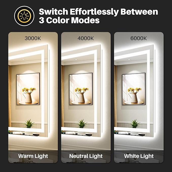Briivue 48x28 Inch LED Bathroom Mirror - Image 4