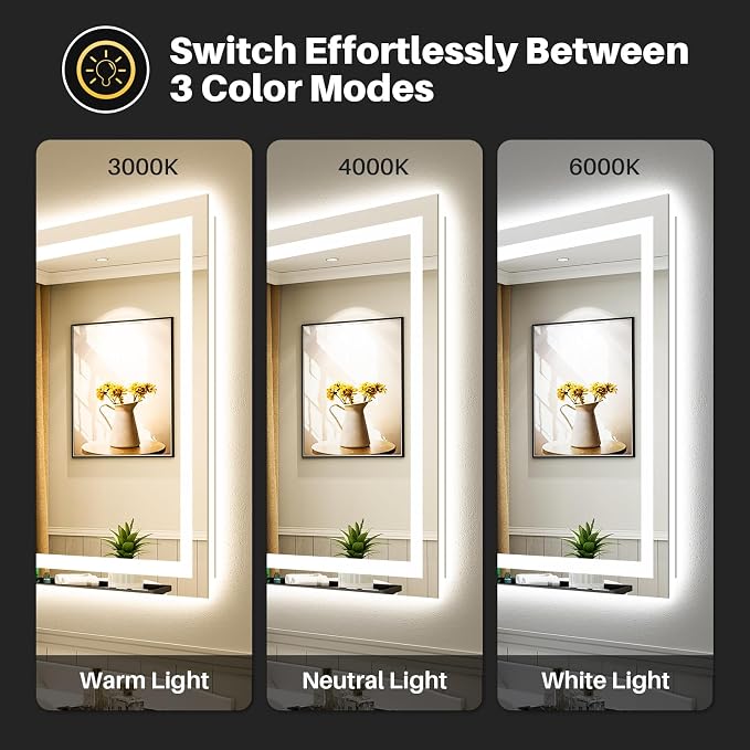 Briivue 40x30 Inch LED Bathroom Mirror - Image 4