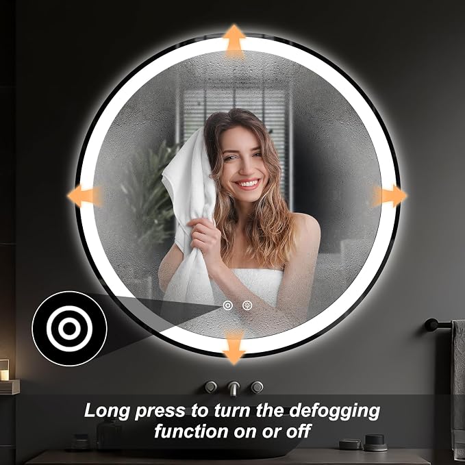 NEWBULIG 36 Inch Round LED Bathroom Wall Mirror - Image 5