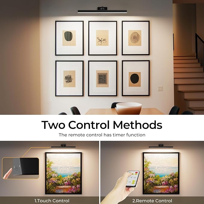 Afyuol Picture Lights for Wall, Battery Operated Picture Light 24in Gallery - Image 6