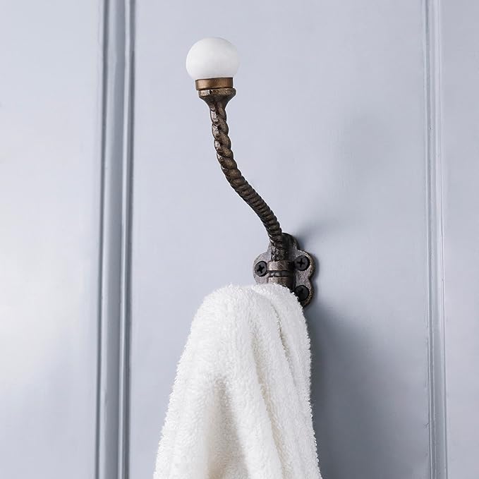 Indian Shelf Pack of 12 Heavy Duty Double Prong White Decorative Coat Hooks by IndianShelf