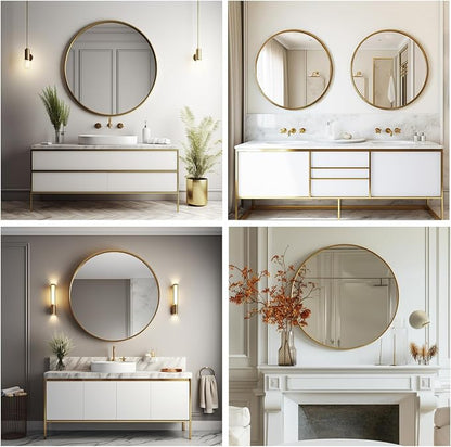 Sunniry Gold Circle Mirror, Round Mirror 22 inch, Circle Mirrors - Image 6