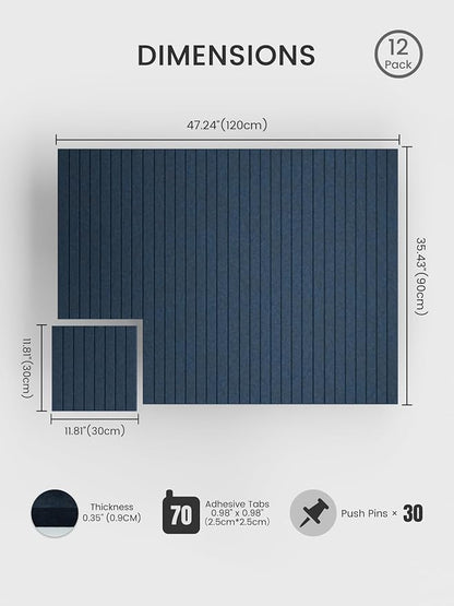 Bumusty Large Cork Board Alternative-48 x 36" Felt Bulletin Board Tiles - Image 2