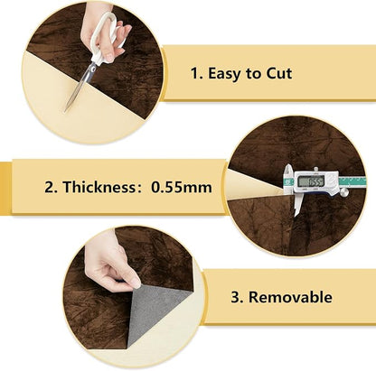 Wallercity Deep Brown Self Adhesive Velvet Wallpaper Peel and Stick Soft Touch - Image 9