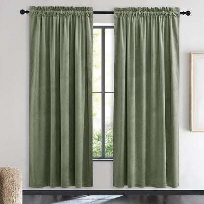 NICETOWN Super Soft Velvet Curtains 72 inches, Sound Reducing Cold Heat by NICETOWN