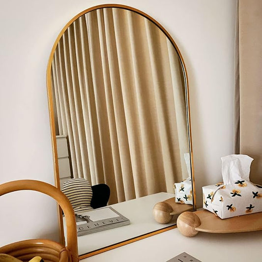 HARRITPURE 2Pcs Arched Bathroom Mirror ​Wall Mounted Mirror Aluminum Alloy Frame by HARRITPUREHome