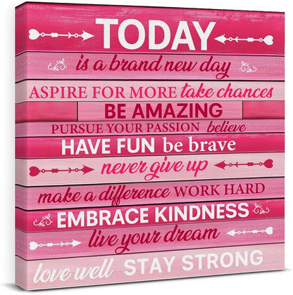 Pink Wall Decor, Inspirational Office Wall Art by VAHATAN