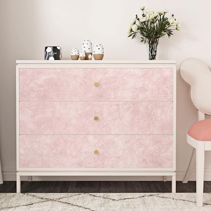 Wallercity Flocking Fabric Wallpaper Floral Leaves Pink Velvet Wallpaper Peel - Image 5