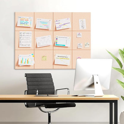 MaxGear Large Cork Board for Wall 36" x 24", Peach Beige Bulletin Board - Image 8