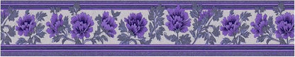 Purple Floral Wallpaper Border 196x4 Inch Peel and Stick Wall Border Self - Image 2