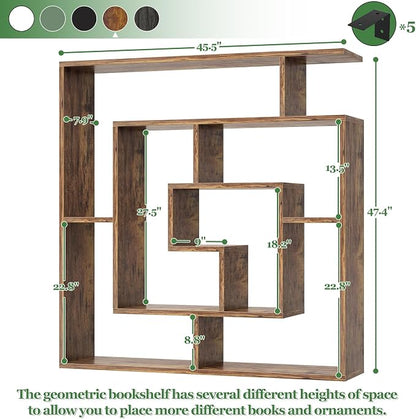 Armocity 6 Tier Display Book Shelf Wall Mounted Bookshelf Freestanding - Image 3