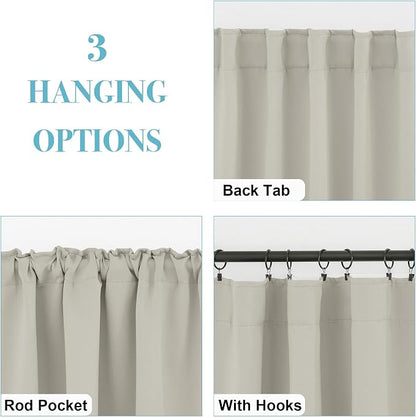 RYB HOME Blackout Curtains for Living Room, Privacy Thermal Insulating Window - Image 2