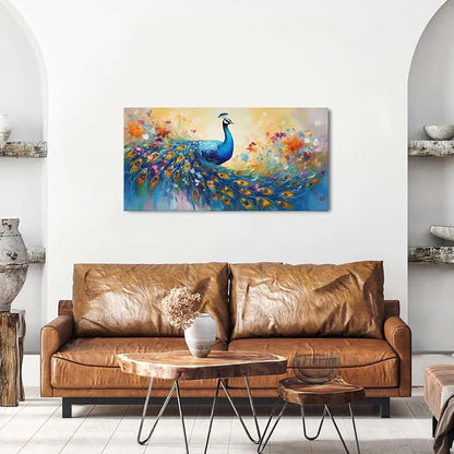 Abstract Peacock Wall Art Colorful Peacock Pictures Wall Decor Abstract Bird - Image 4