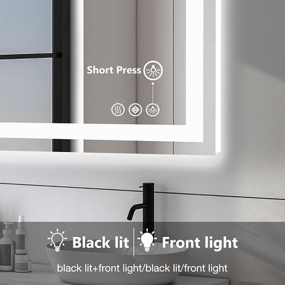 DUMOS 32.1"x40.1" LED Bathroom Mirror, Smart Anti-Fog Bathroom Vanity Mirror - Image 5
