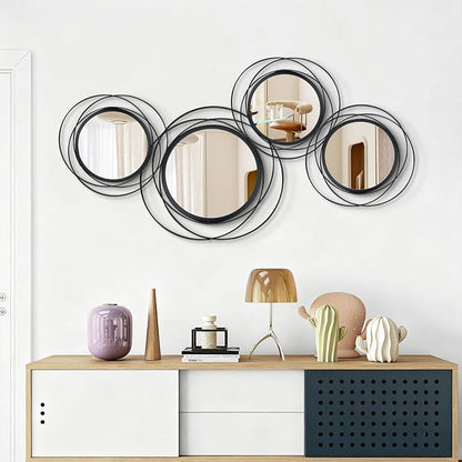 4 Set. Circle Mirrors for Wall Decor for Living Room Bedroom Bathroom Entryway - Image 5