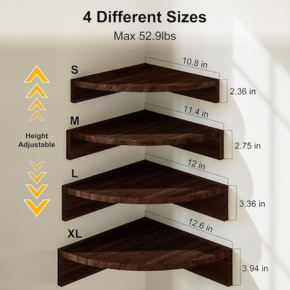 Alsonerbay Corner Shelf Wall Mount, Floating Shelves - Image 3