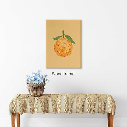 Retro Funky Orange Canvas Wall Art Fashion Disco Ball Aesthetic Posters 12X16 - Image 4