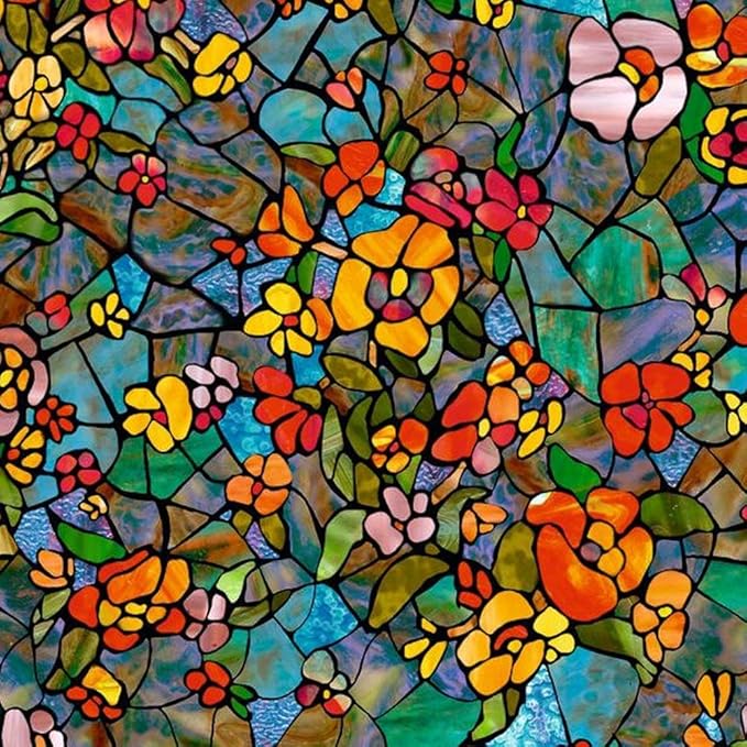 d-c-fix 346-0431-3PKA Self-Adhesive Privacy Glass Window Film, Venetian Garden, 17" x 78" Roll, 3-Pack with Applicator