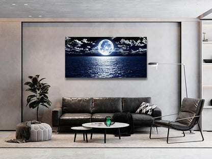 Cao Gen Decor Art S06950 Wall Art Canvas Prints Moon Sea Ocean Landscape 1 - Image 7