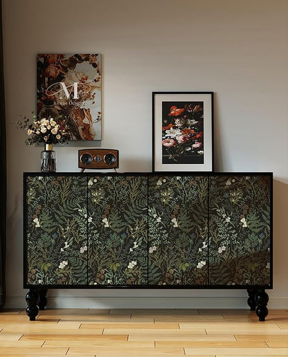 Dark Green Fern Botanical Shelf Liner Contact Paper Self Adhesive Vinyl - Image 3