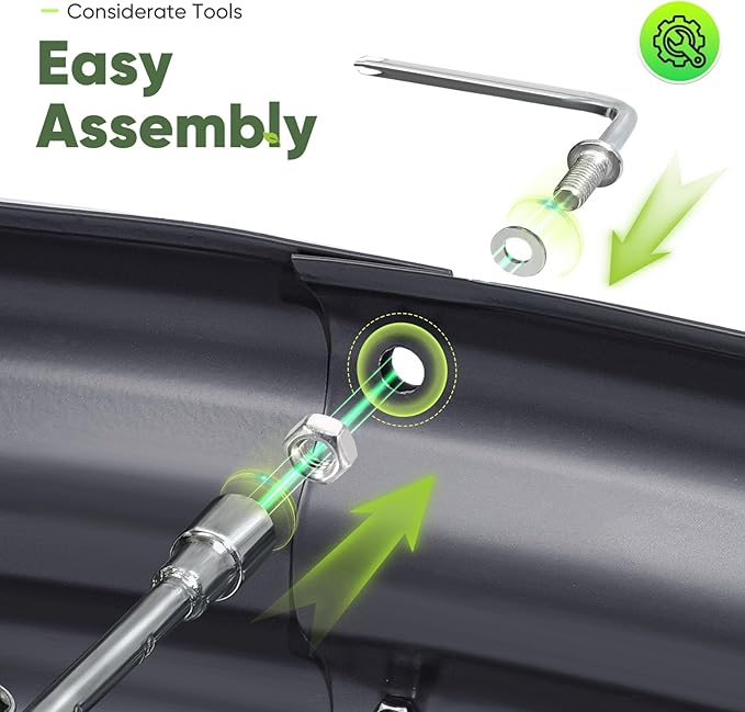 KING BIRD Raised Garden Bed Galvanized Round Planter Box Outdoor for Gardening, Plants, Vegetables, Flowers, Dark Grey, 47x47x12 in 2 Packs