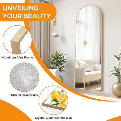 Arched Mirror Full Length, Upgraded 16"x59" Body Wall Mirrors - Image 3