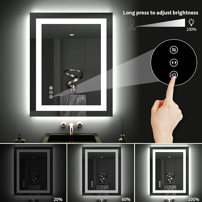 LOAAO 28"X32" LED Bathroom Mirror - Image 4