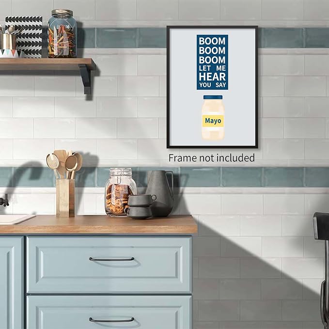 Kitchen Canvas Wall Art Vintage Mayonaise Jar Prints Funny Kitchen Signs - Image 3