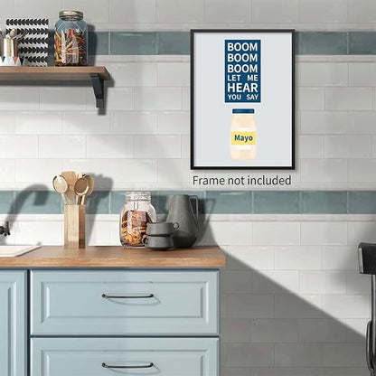 Kitchen Canvas Wall Art Vintage Mayonaise Jar Prints Funny Kitchen Signs - Image 3