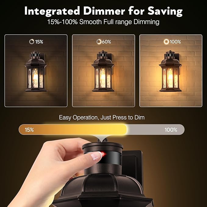 VIANIS Motion Sensor Outdoor Garage Lighting Fixture, Oil Rubbed Bronze Farmhouse Exterior Wall Mount Sconce for House, Waterproof Dusk to Dawn Front Porch ORB Outside Lantern for Patio