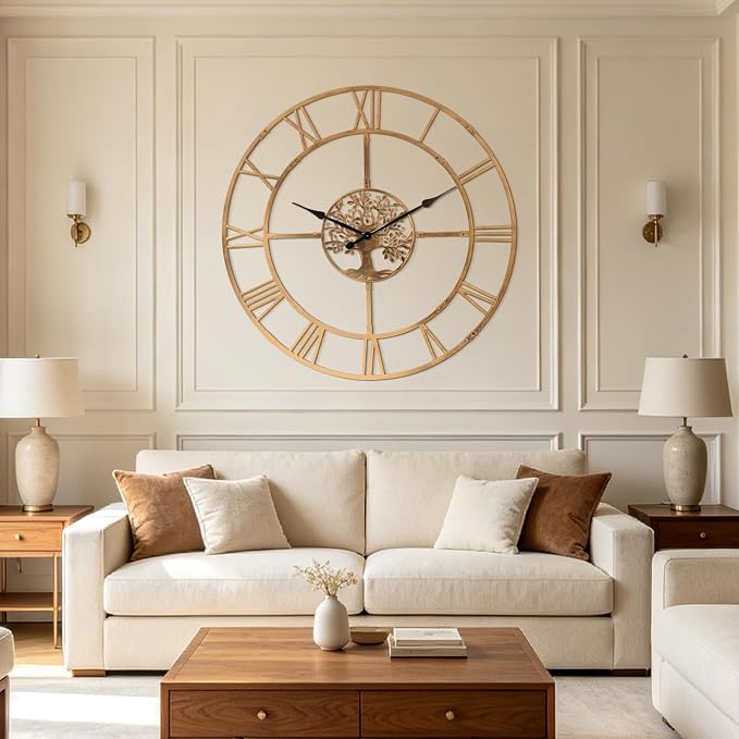 40 Inch Large Wall Clock for Living Room – Bronze Metal Clock - Image 3