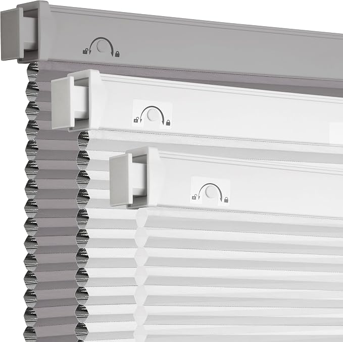 Grandekor No Drill No Tools Cordless Cellular Shades, 36.5" W x 64" H, Light by Grandekor