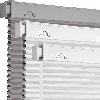 Grandekor No Drill No Tools Cordless Cellular Shades, 35.5" W x 64" H, Light by Grandekor
