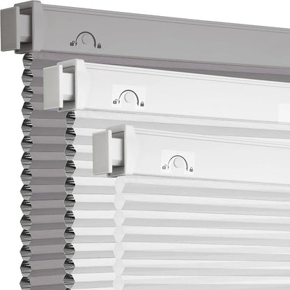 Grandekor No Drill No Tools Cordless Cellular Shades, 30.5" W x 64" H, Light by Grandekor