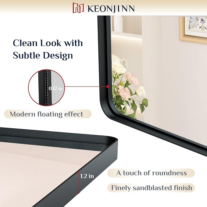 Keonjinn Black Bathroom Mirrors - Image 3