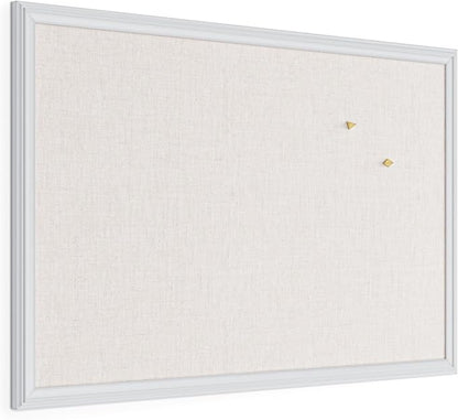 U Brands Farmhouse Linen Bulletin Board, Wall Mounted Pin Board by UBrands