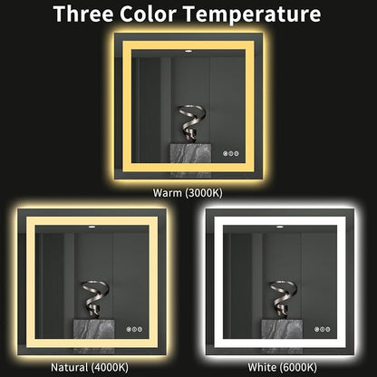 LOAAO 40"X38" LED Bathroom Mirror - Image 5