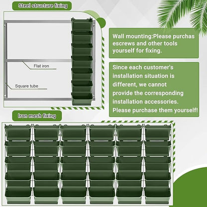 Briwooody 1 Set 2 Pocket Vertical Stackable Wall Planters Kit Outdoor Self - Image 4